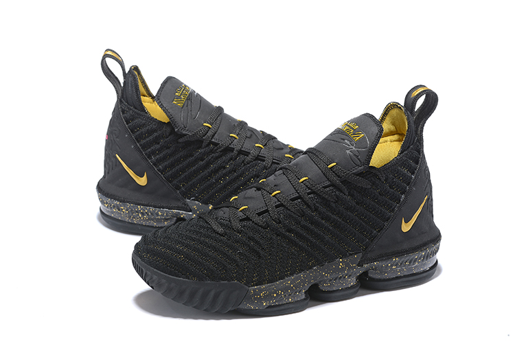 Nike LeBron James 16 Black Yellow Basketball Shoes For Women - Click Image to Close